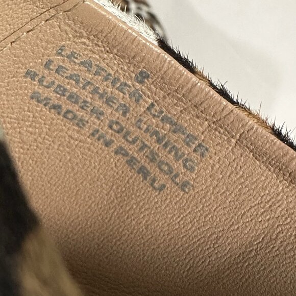 ABLE TAN AND BROWN LEATHER CALF HAIR LEOPARD PRINT MULES SIZE 8 - Picture 3 of 8